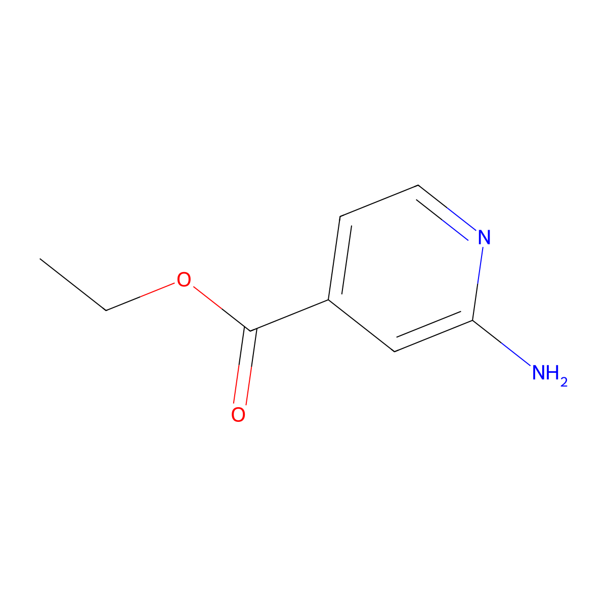 Ethyl 2-aminopyridine-4-carboxylate molecular structure, CAS 13362-30-6