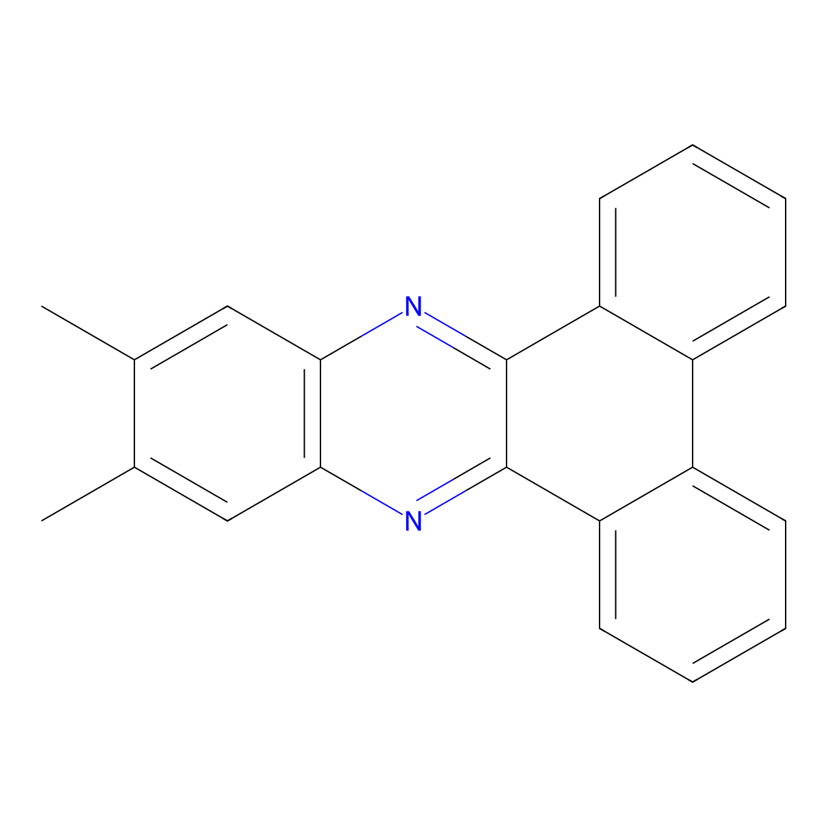 11,12-Dimethyldibenzo(A,C)phenazine molecular structure, CAS 13362-54-4
