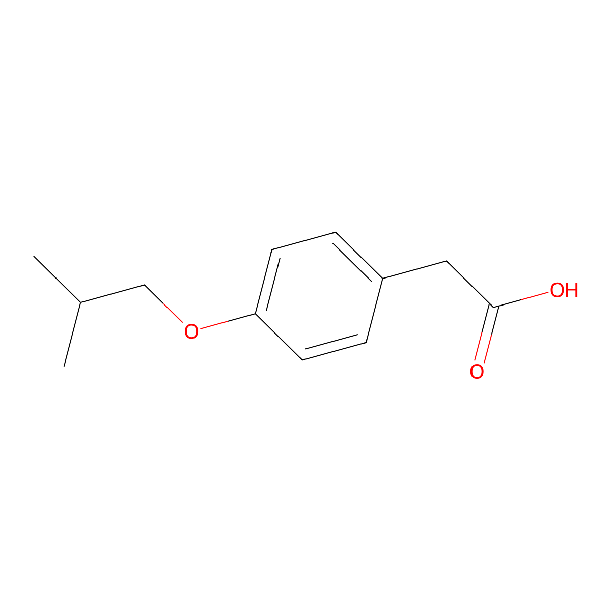 2-[4-(2-Methylpropoxy)phenyl]acetic acid molecular structure, CAS 13362-94-2