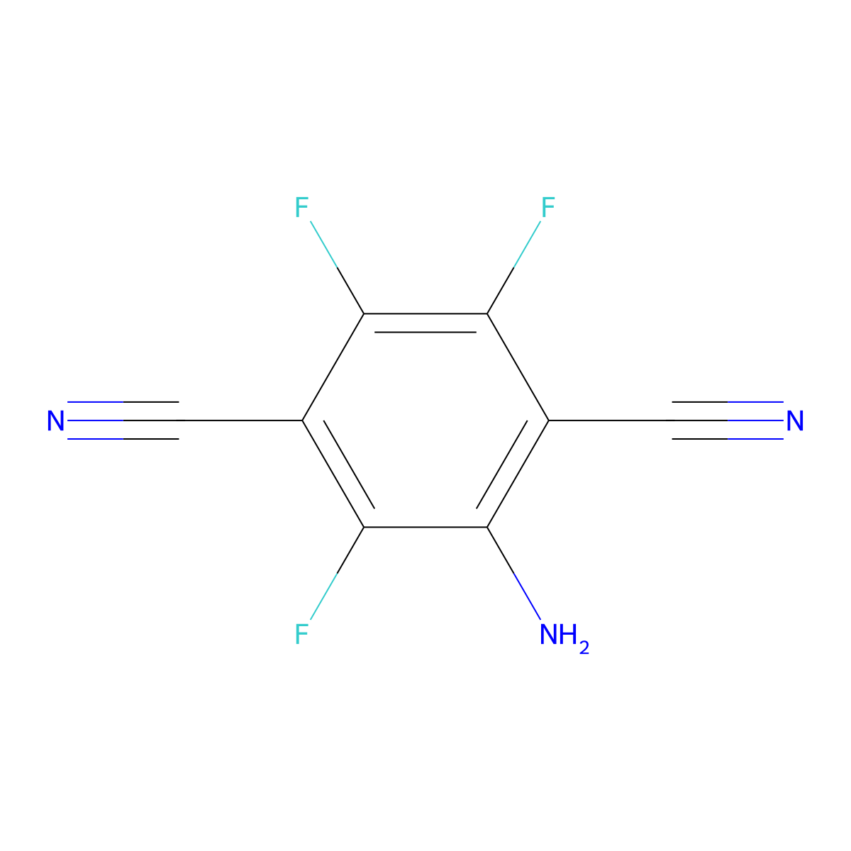 2-Amino-3,5,6-trifluoroterephthalonitrile molecular structure, CAS 133622-66-9