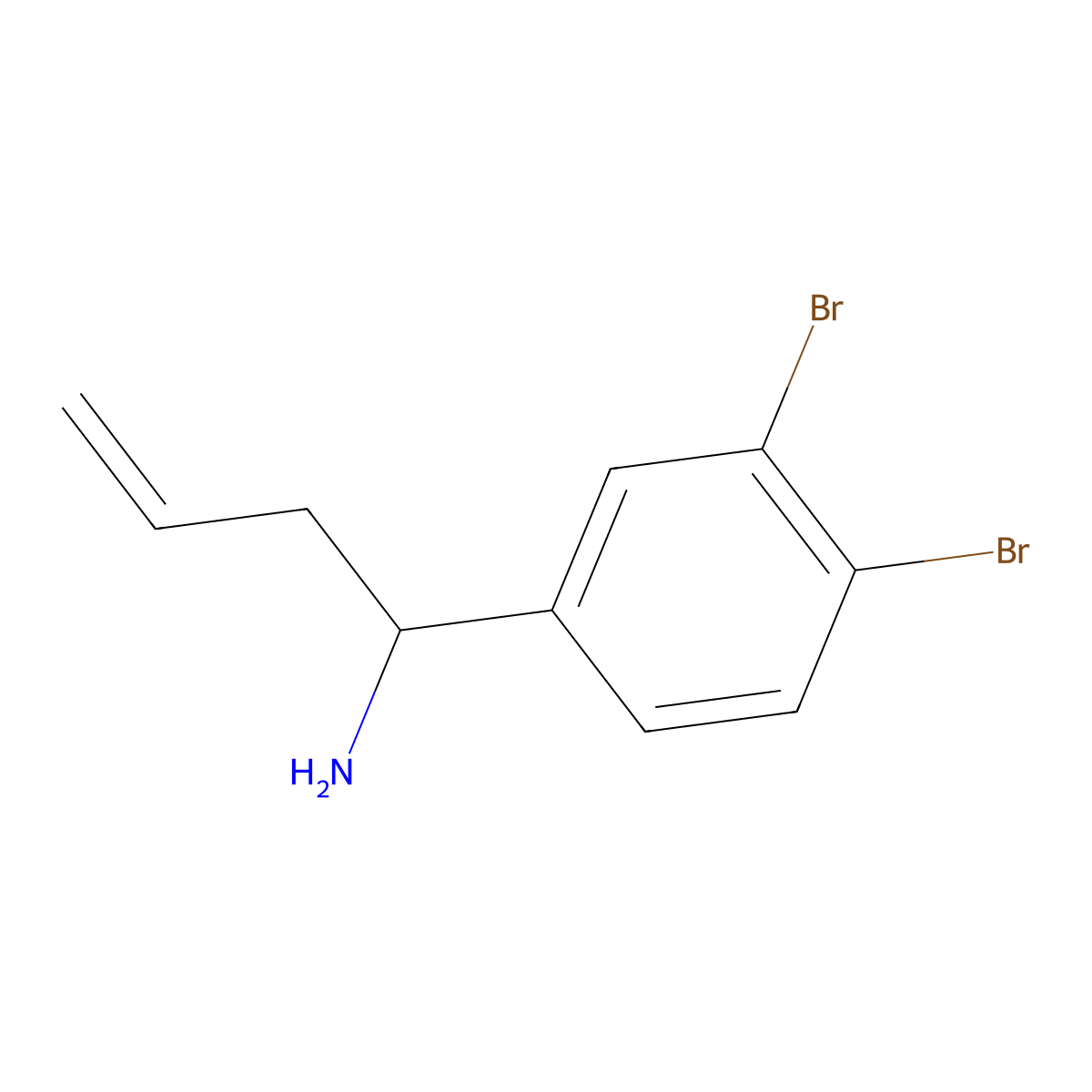 (R)-1-(3,4-dibromophenyl)but-3-en-1-amine molecular structure, CAS 1336225-00-3