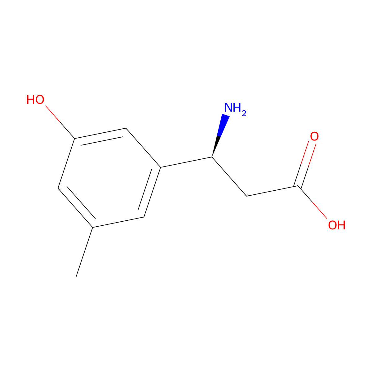 (3S)-3-Amino-3-(3-hydroxy-5-methylphenyl)propanoic acid molecular structure, CAS 1336247-88-1