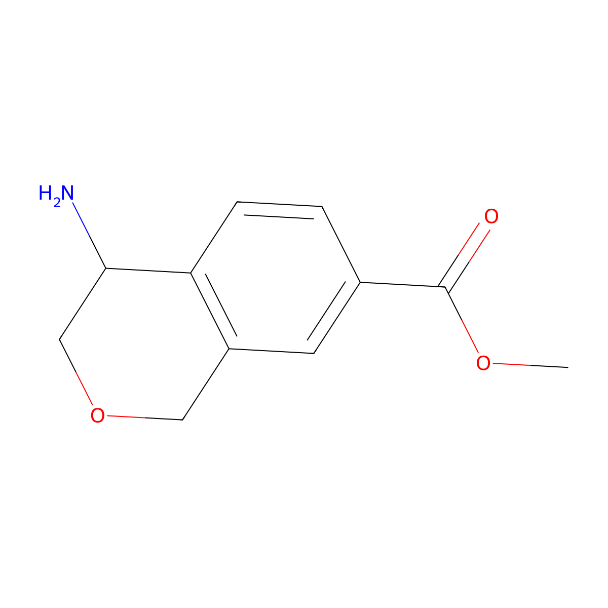 methyl (4S)-4-amino-3,4-dihydro-1H-2-benzopyran-7-carboxylate molecular structure, CAS 1336250-43-1