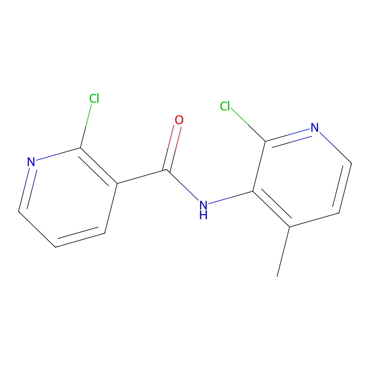2-Chloro-N-(2-chloro-4-methyl-3-pyridinyl)-3-pyridinecarboxamide molecular structure, CAS 133627-46-0