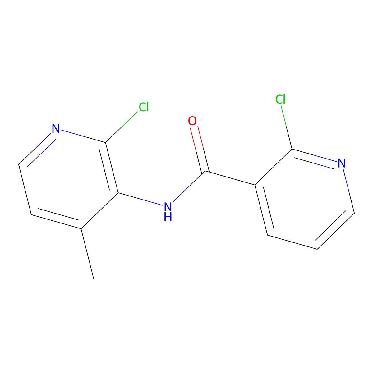 2-Chloro-N-(2-chloro-4-methyl-3-pyridinyl)-3-pyridinecarboxamide molecular structure, CAS 133627-46-0