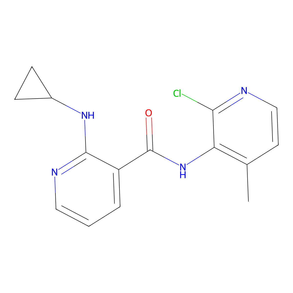 N-(2-Chloro-4-methylpyridin-3-yl)-2-(cyclopropylamino)nicotinamide molecular structure, CAS 133627-47-1