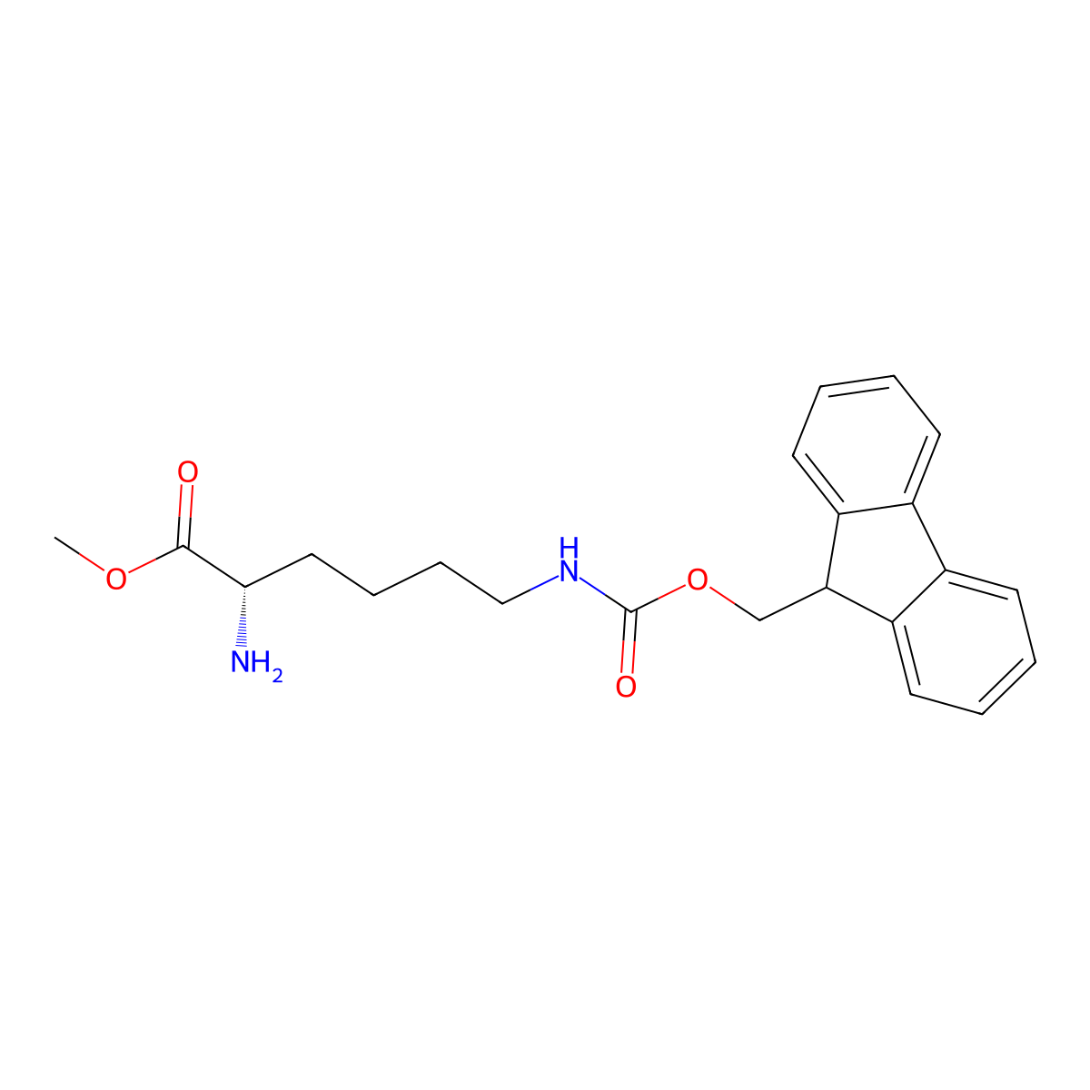 N6-[(9H-Fluoren-9-ylmethoxy)carbonyl]-L-lysine methyl ester molecular structure, CAS 133628-29-2