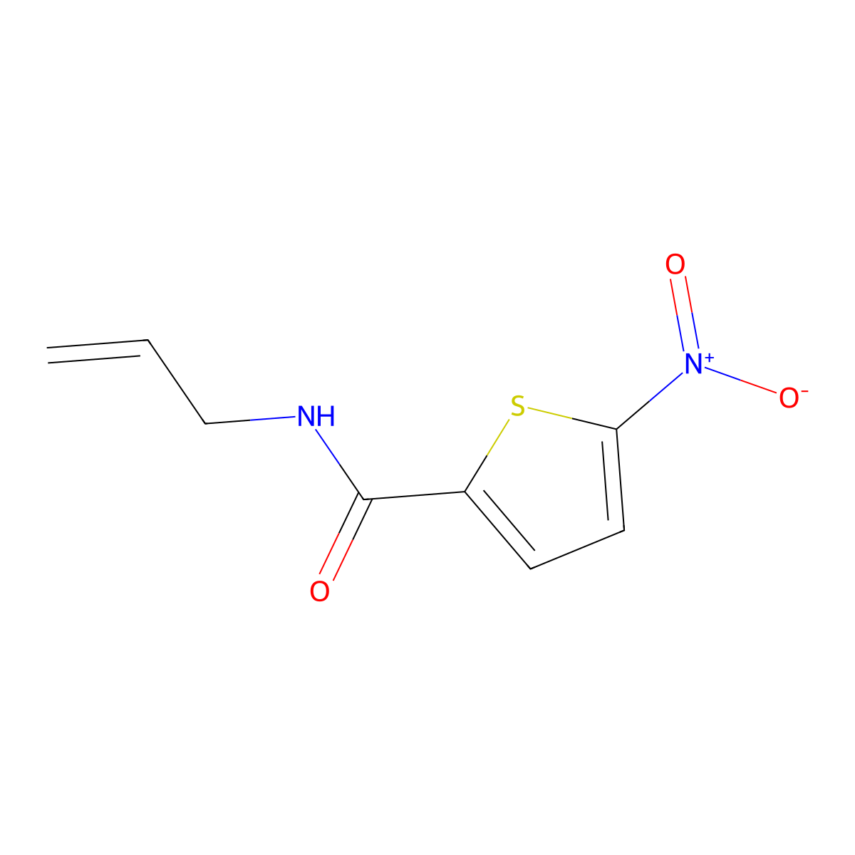 2-nitro-N-prop-2-enylthiophene-5-carboxamide molecular structure, CAS 133628-36-1