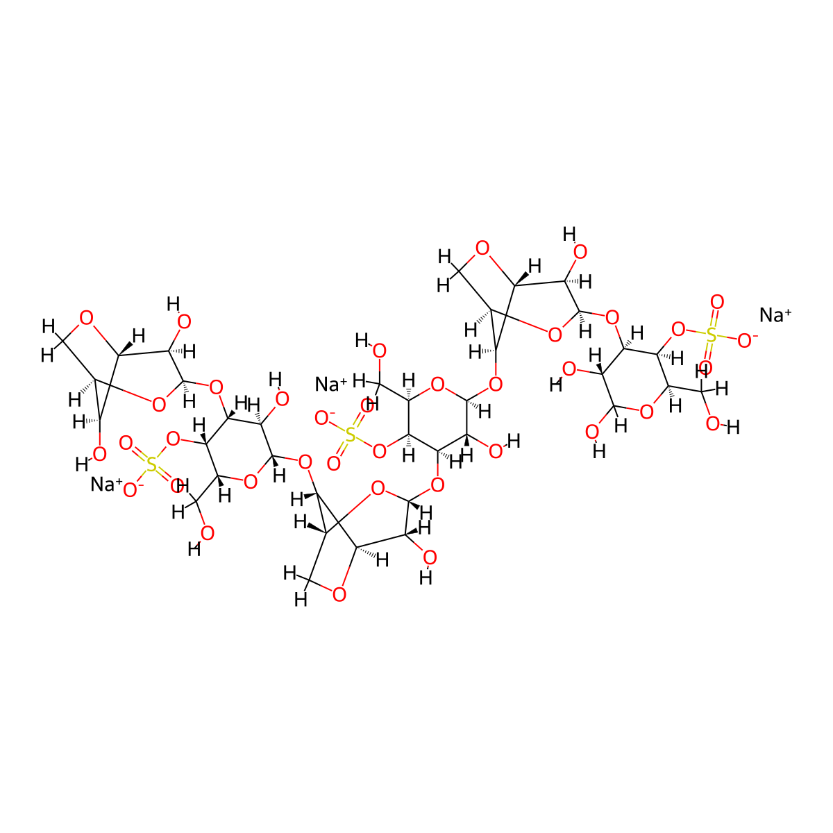 Neocarrabiose-4 1,3,5-tri-O-sulphate(na+) molecular structure, CAS 133628-76-9