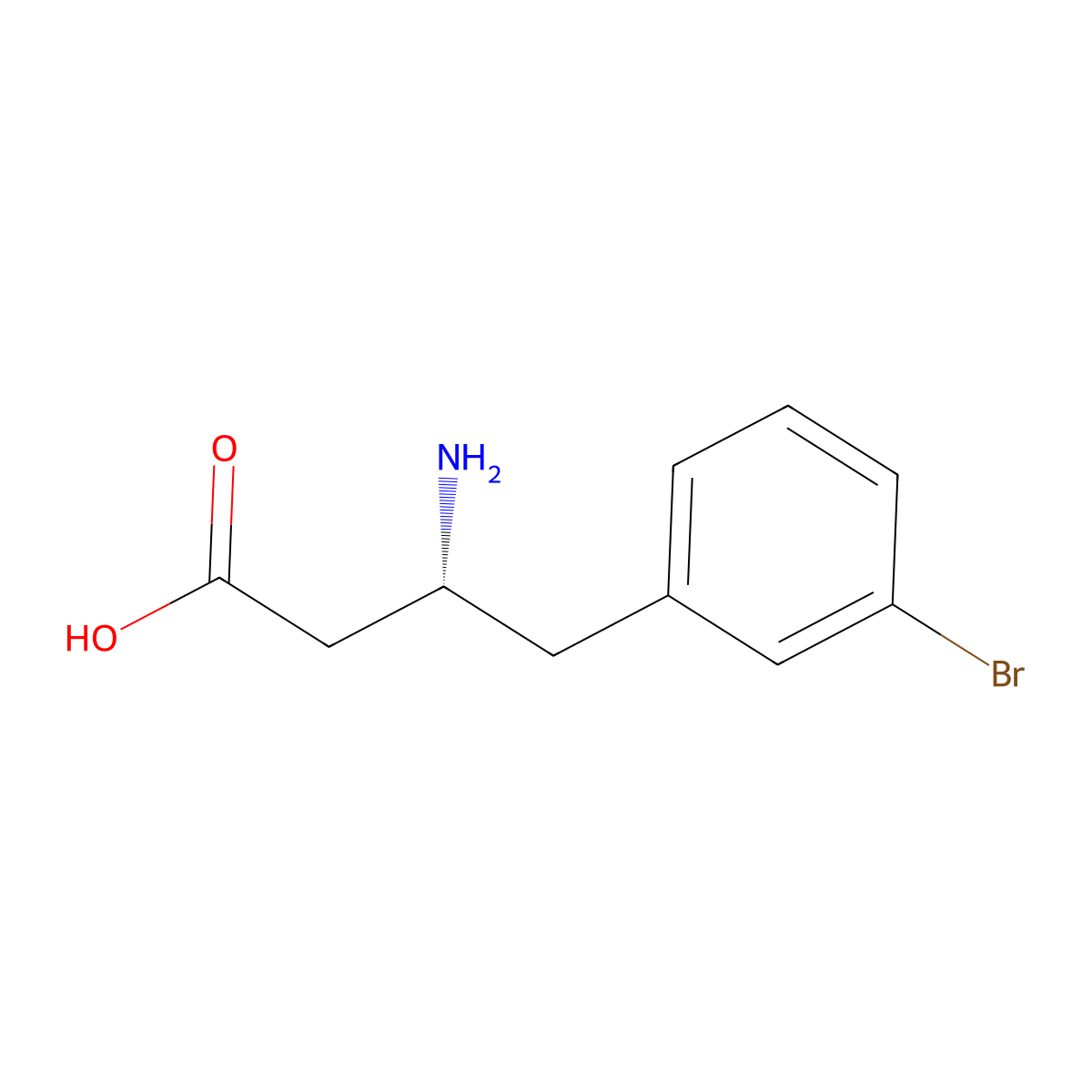 (3R)-3-amino-4-(3-bromophenyl)butanoic acid molecular structure, CAS 1336287-30-9