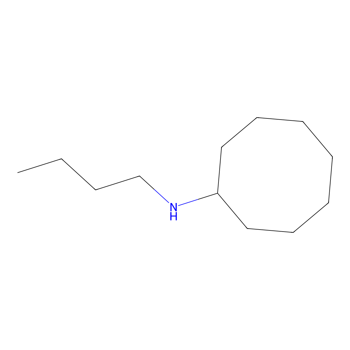 N-butylcyclooctanamine molecular structure, CAS 13363-13-8