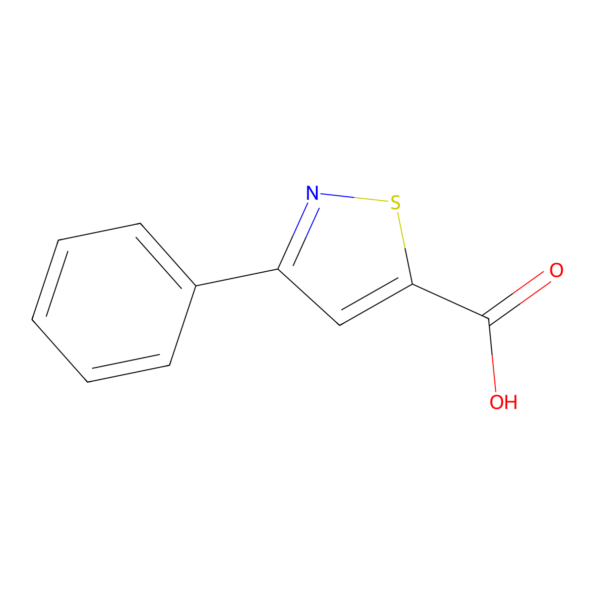 3-Phenyl-1,2-thiazole-5-carboxylic acid molecular structure, CAS 13363-69-4