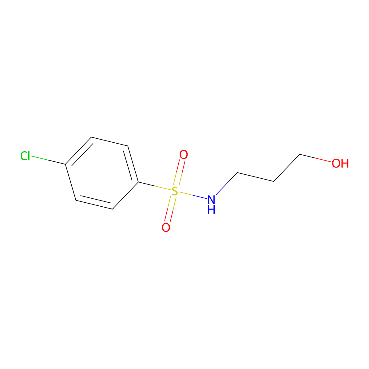 4-chloro-N-(3-hydroxypropyl)benzenesulfonamide molecular structure, CAS 13363-82-1