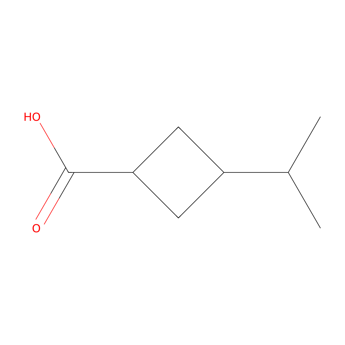 Cyclobutanecarboxylic acid, 3-isopropyl- molecular structure, CAS 13363-91-2