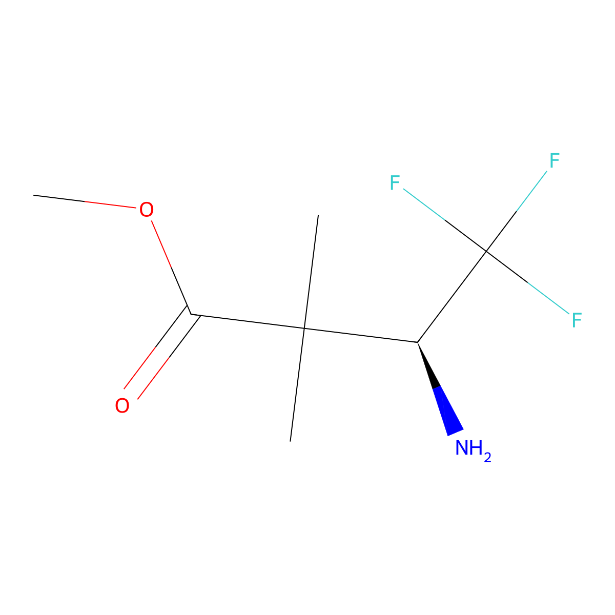 methyl (3S)-3-amino-4,4,4-trifluoro-2,2-dimethylbutanoate molecular structure, CAS 1336301-65-5