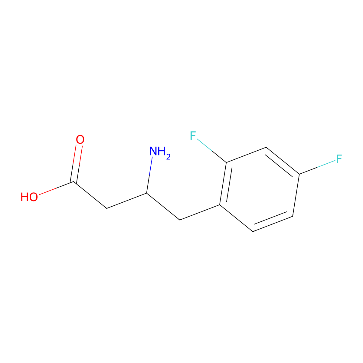 (S)-3-Amino-4-(2,4-difluorophenyl)butanoic acid molecular structure, CAS 1336324-29-8