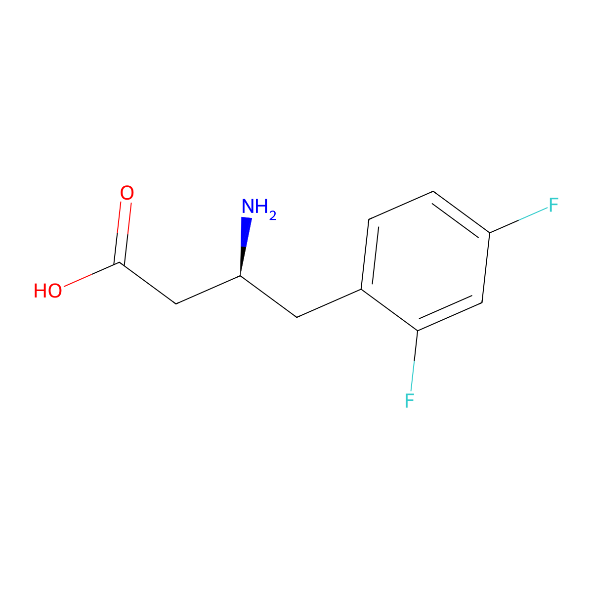 (S)-3-Amino-4-(2,4-difluorophenyl)butanoic acid molecular structure, CAS 1336324-29-8