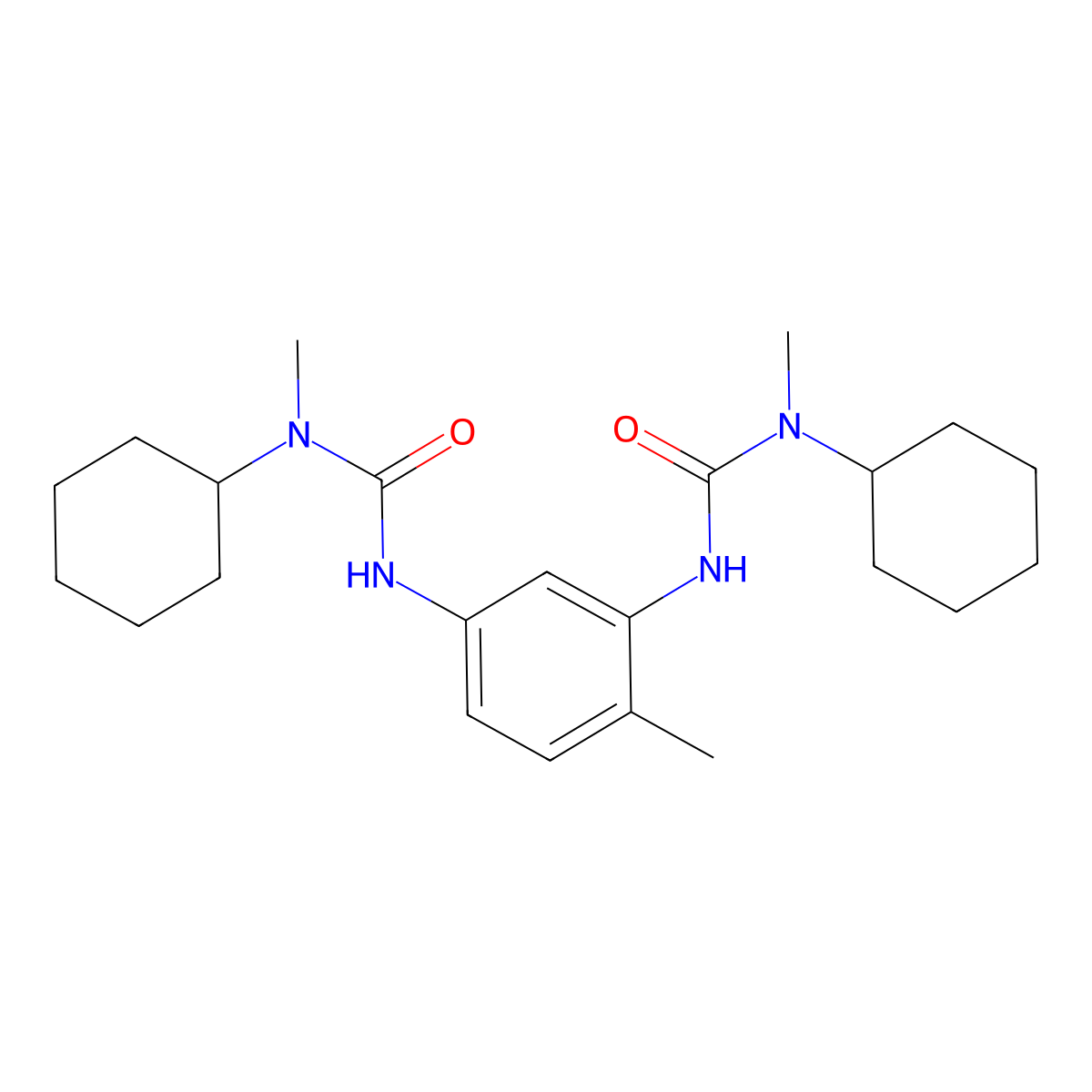 3,3'-(4-Methyl-1,3-phenylene)bis(1-cyclohexyl-1-methylurea) molecular structure, CAS 133633-28-0