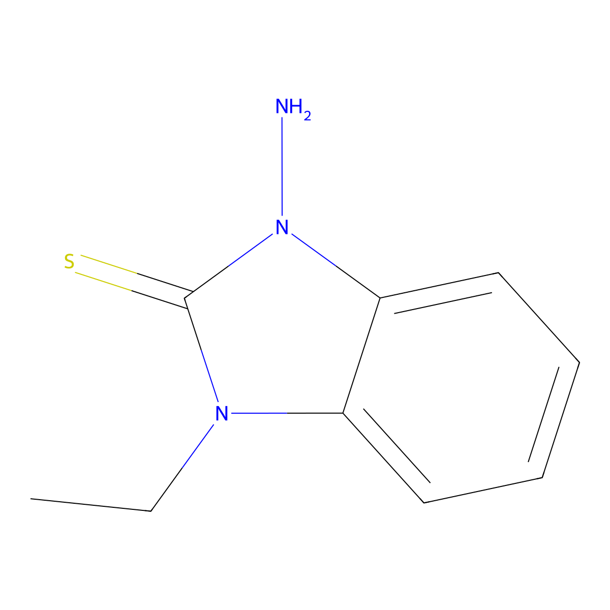 1-amino-3-ethyl-1,3-dihydro-2H-benzimidazole-2-thione molecular structure, CAS 133636-06-3