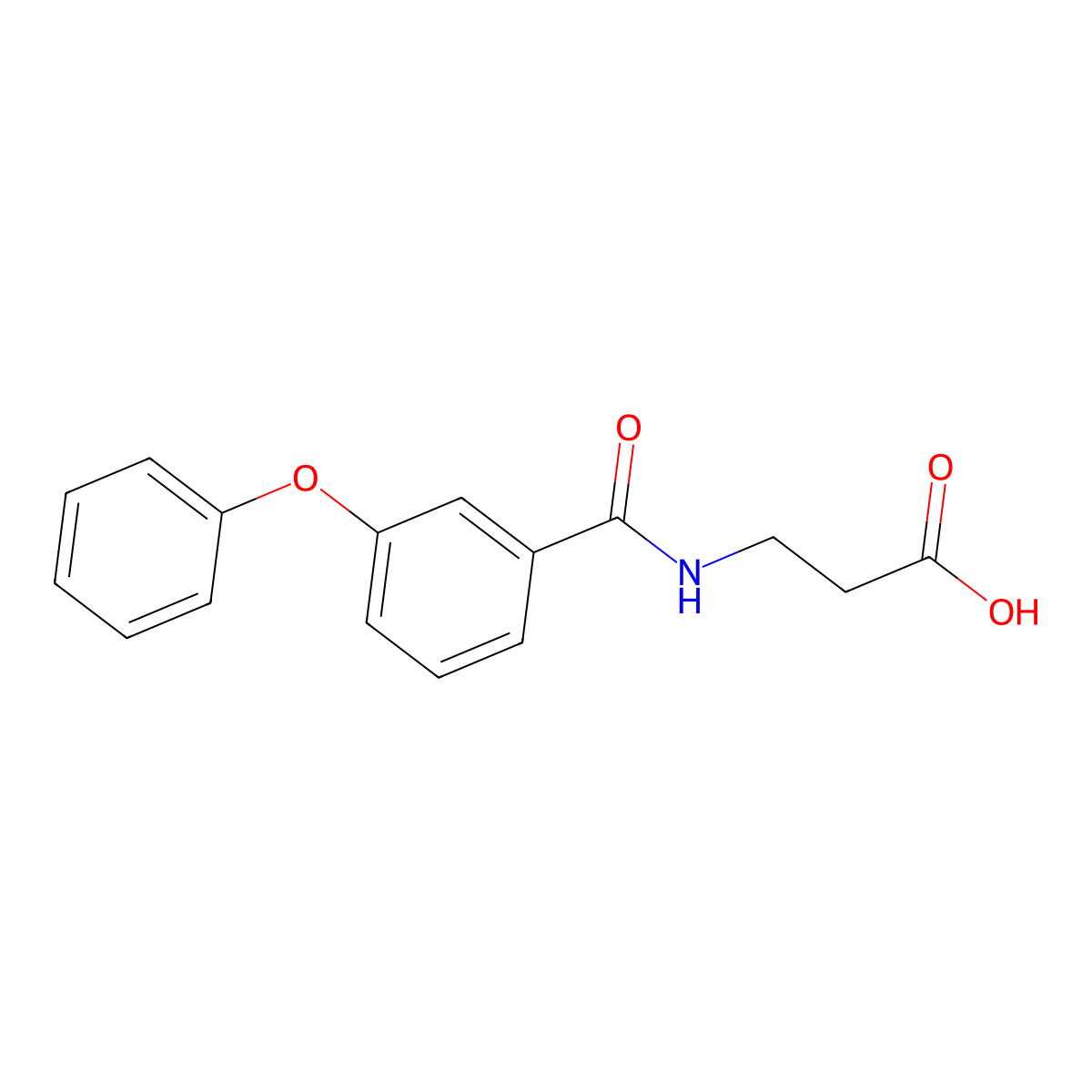 beta-Alanine, N-(3-phenoxybenzoyl)- molecular structure, CAS 133639-10-8