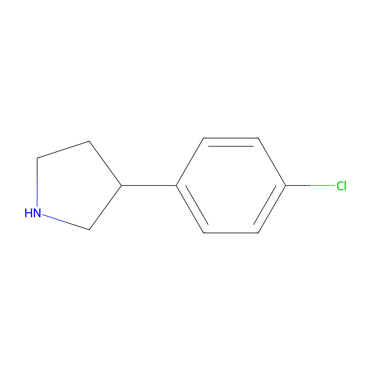 (S)-3-(4-Chlorophenyl)pyrrolidine molecular structure, CAS 1336399-03-1
