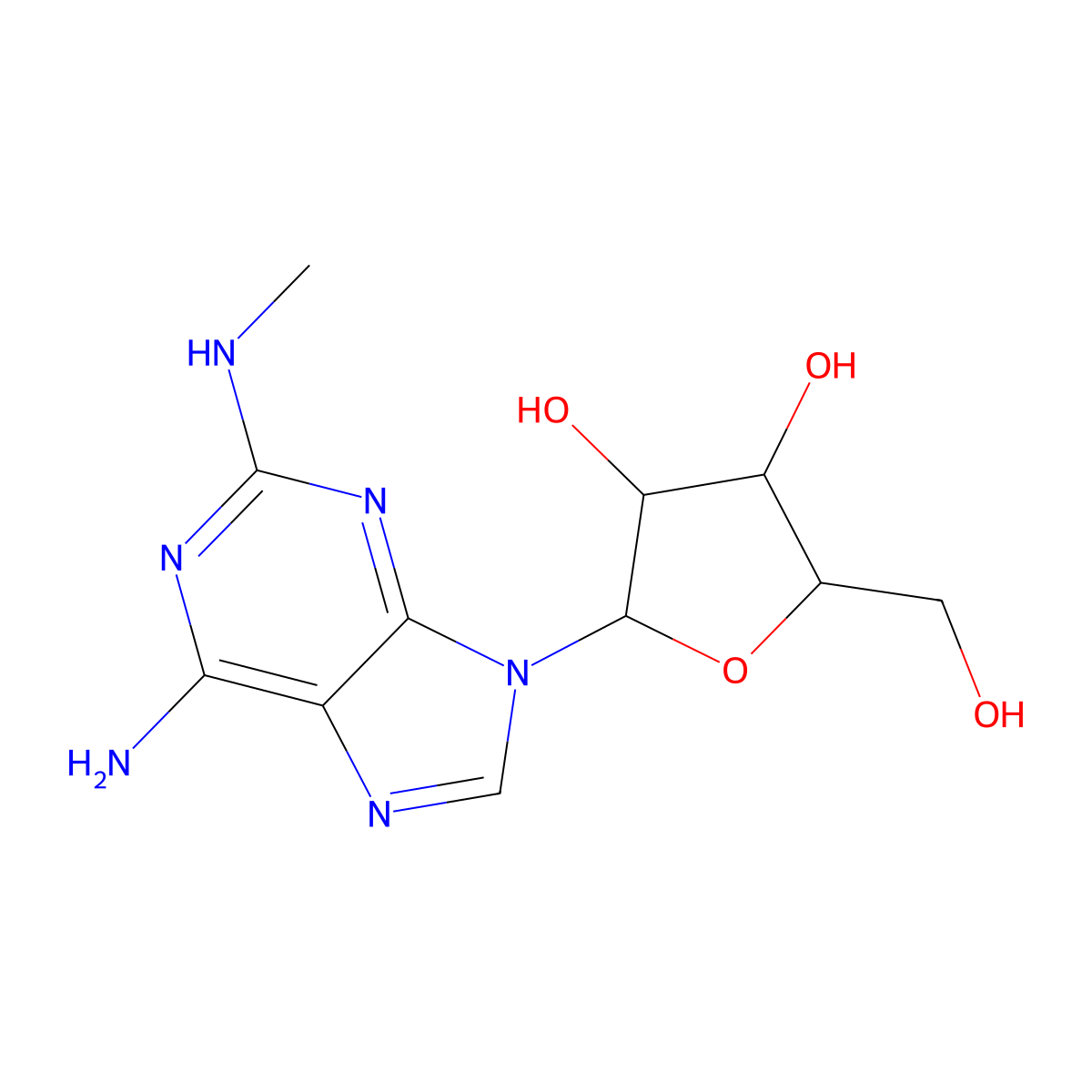 2-(Methylamino)adenosine molecular structure, CAS 13364-95-9