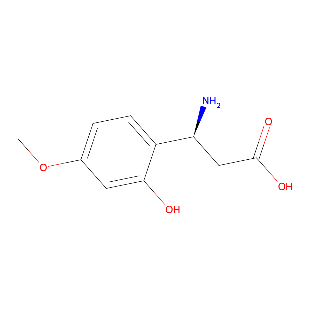 (3S)-3-Amino-3-(2-hydroxy-4-methoxyphenyl)propanoic acid molecular structure, CAS 1336406-16-6