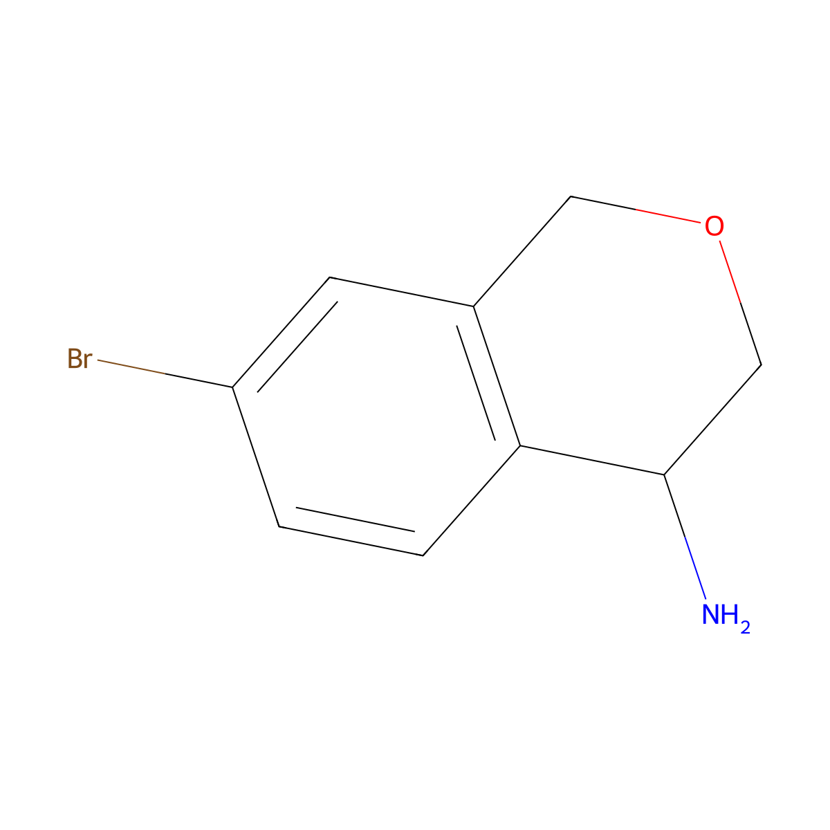 (4R)-7-bromo-3,4-dihydro-1H-2-benzopyran-4-amine molecular structure, CAS 1336415-95-2