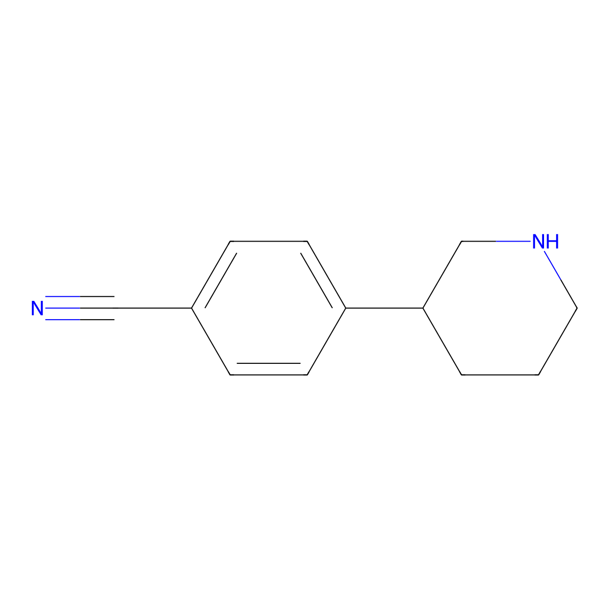 (S)-4-(Piperidin-3-yl)benzonitrile molecular structure, CAS 1336417-30-1