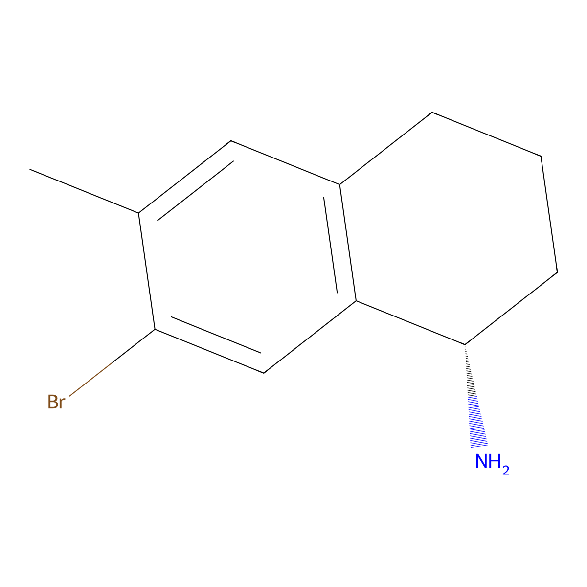 (S)-7-Bromo-6-methyl-1,2,3,4-tetrahydronaphthalen-1-amine molecular structure, CAS 1336420-38-2