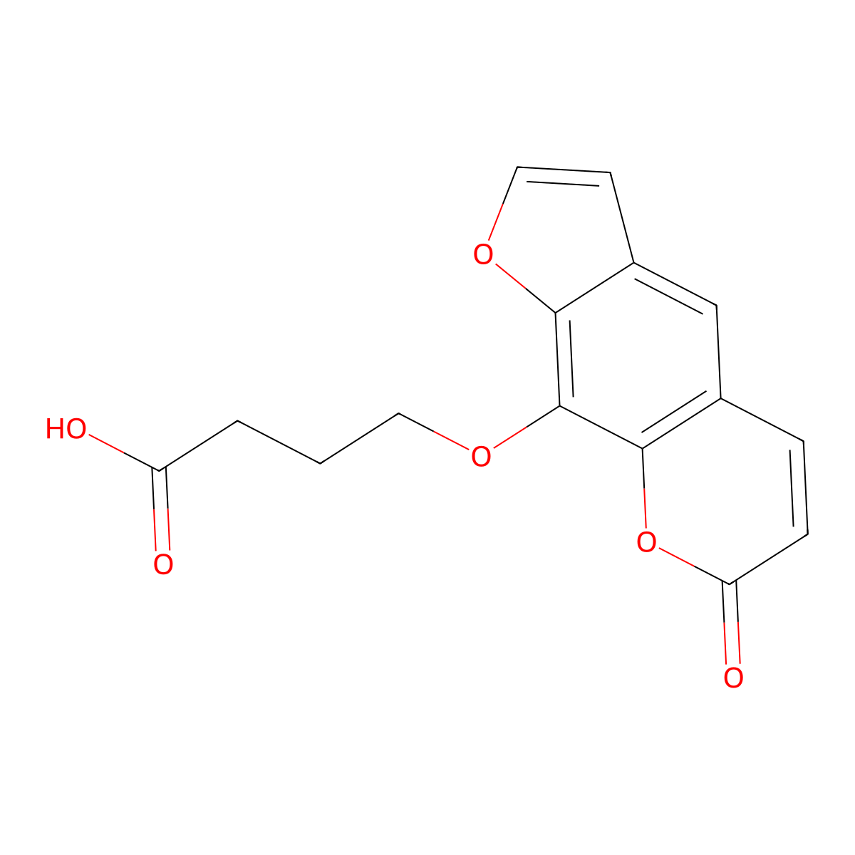 4-(7-Oxofuro[3,2-g]chromen-9-yl)oxybutanoic acid molecular structure, CAS 133643-33-1