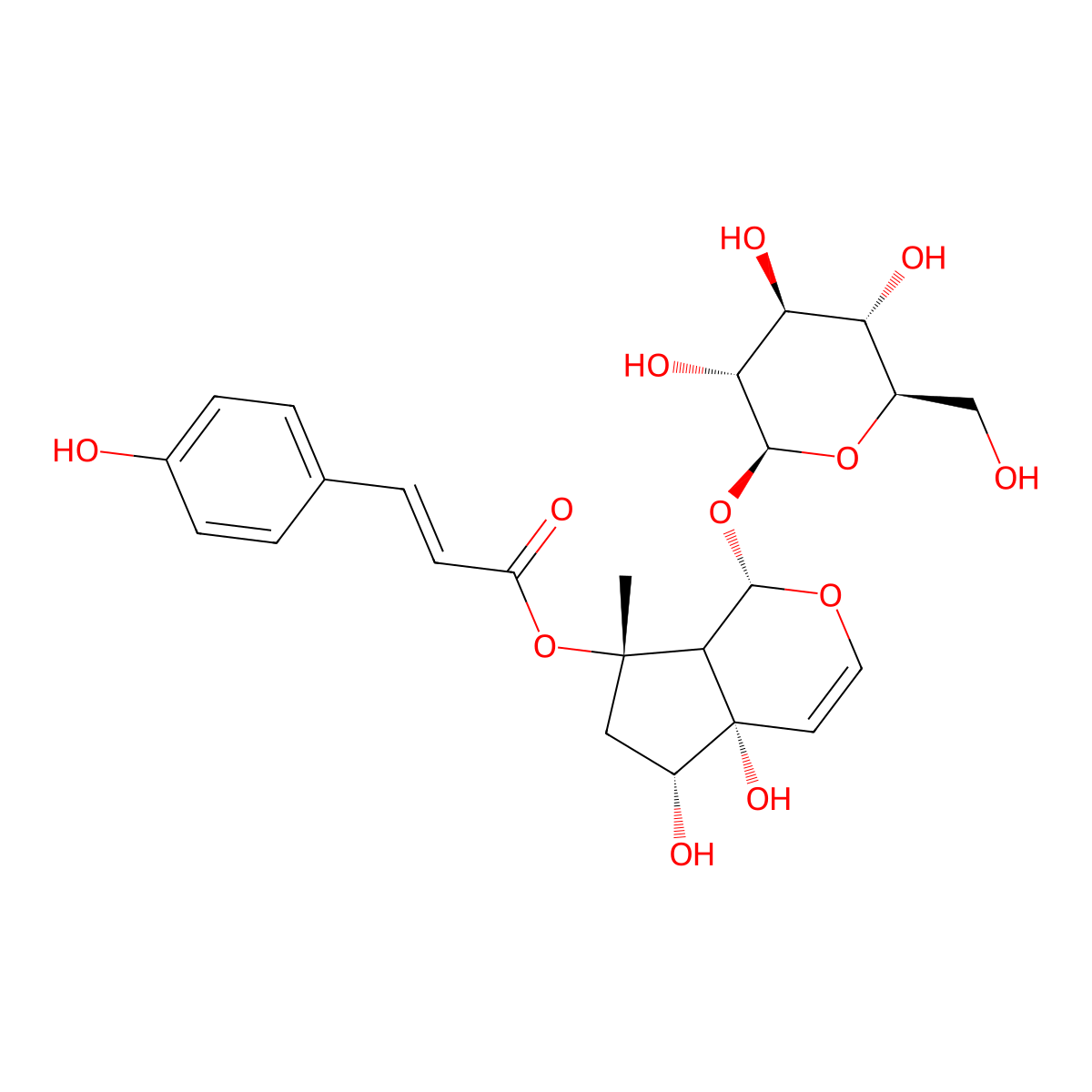 8-O-4-Hydroxycinnamoylharpagide molecular structure, CAS 133645-37-1