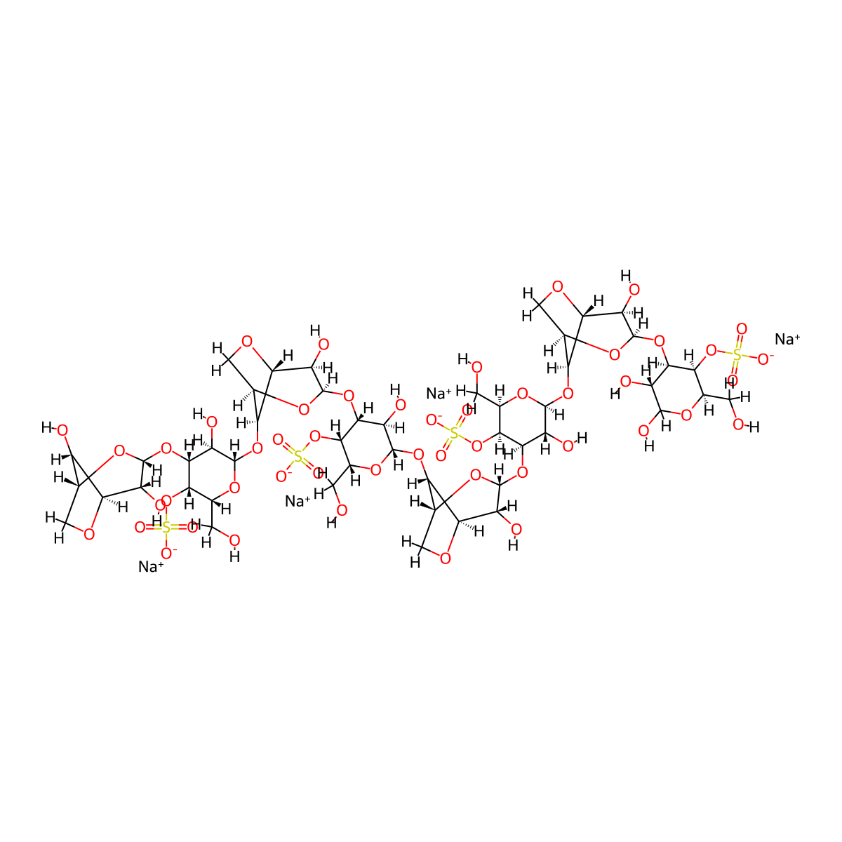 Neocarraoctaose 41,43,45,47-tetrasulfate tetrasodium salt molecular structure, CAS 133647-94-6