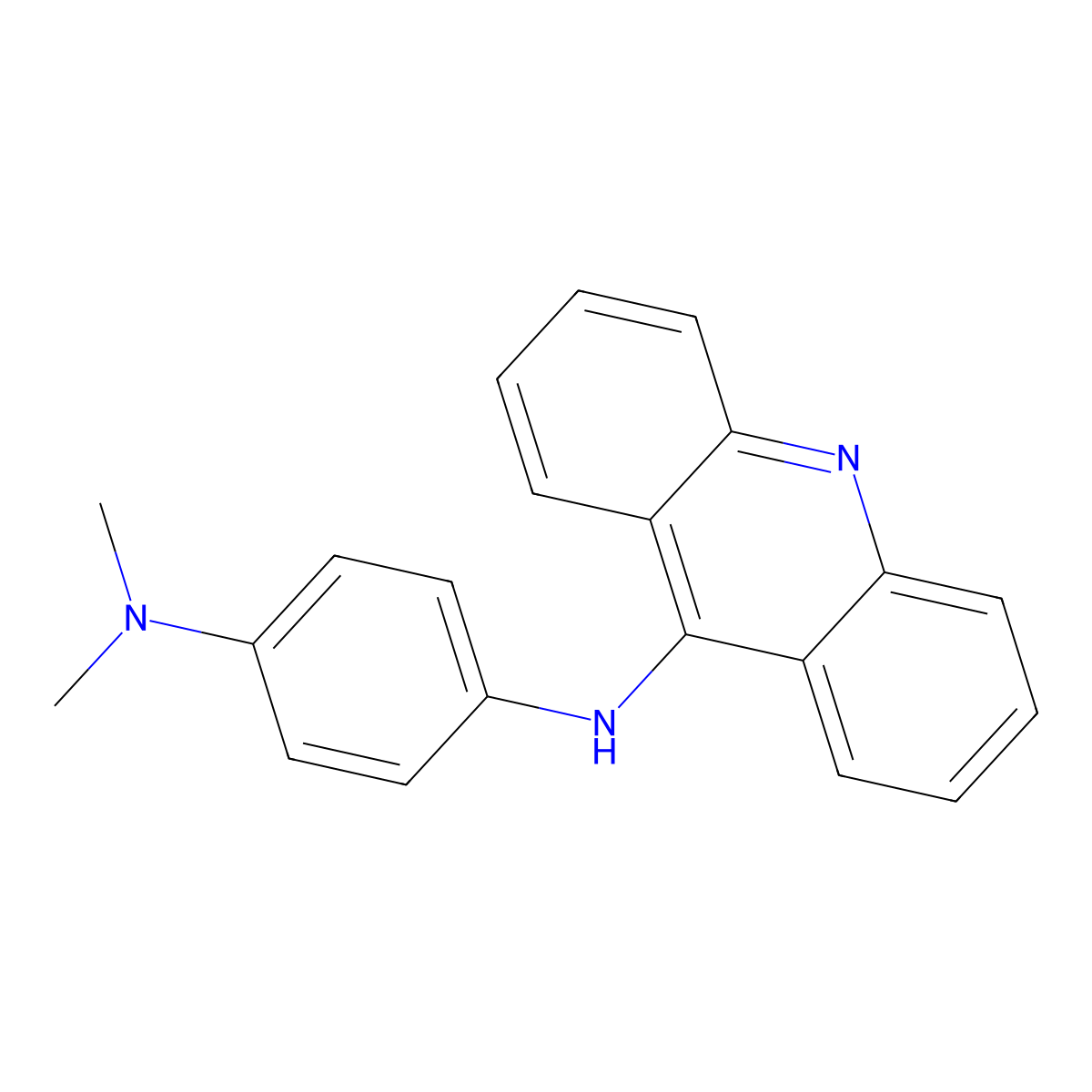 N4-9-Acridinyl-N1,N1-dimethyl-1,4-benzenediamine molecular structure, CAS 13365-38-3