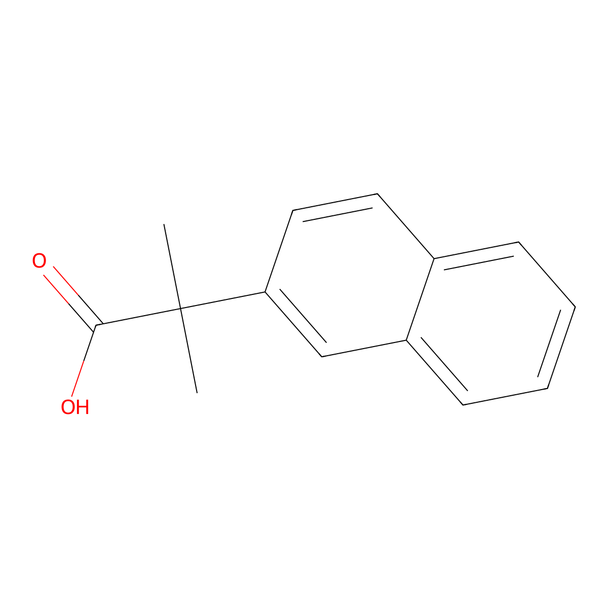 2-Methyl-2-(naphthalen-2-yl)propanoic acid molecular structure, CAS 13365-41-8