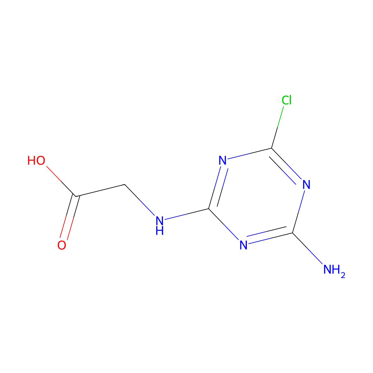 2-[(4-Amino-6-chloro-1,3,5-triazin-2-yl)amino]aceticacid molecular structure, CAS 13365-90-7