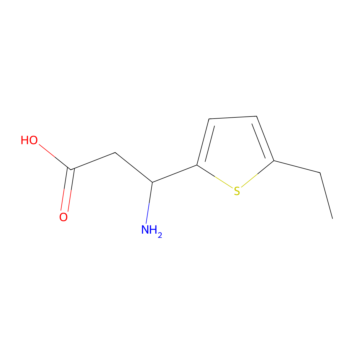 (s)-3-Amino-3-(5-ethylthiophen-2-yl)propanoic acid molecular structure, CAS 1336553-81-1