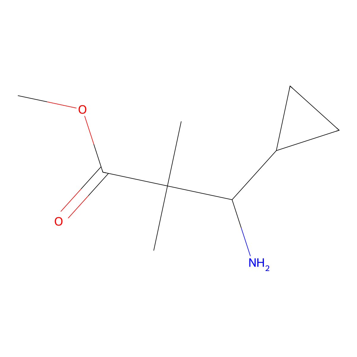 methyl (3S)-3-amino-3-cyclopropyl-2,2-dimethylpropanoate molecular structure, CAS 1336568-93-4