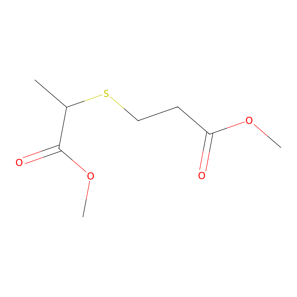 Methyl 3-((1-methoxy-1-oxopropan-2-YL)thio)propanoate molecular structure, CAS 133659-08-2