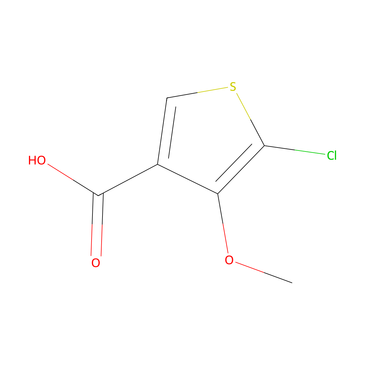 5-Chloro-4-methoxythiophene-3-carboxylic acid molecular structure, CAS 133659-14-0