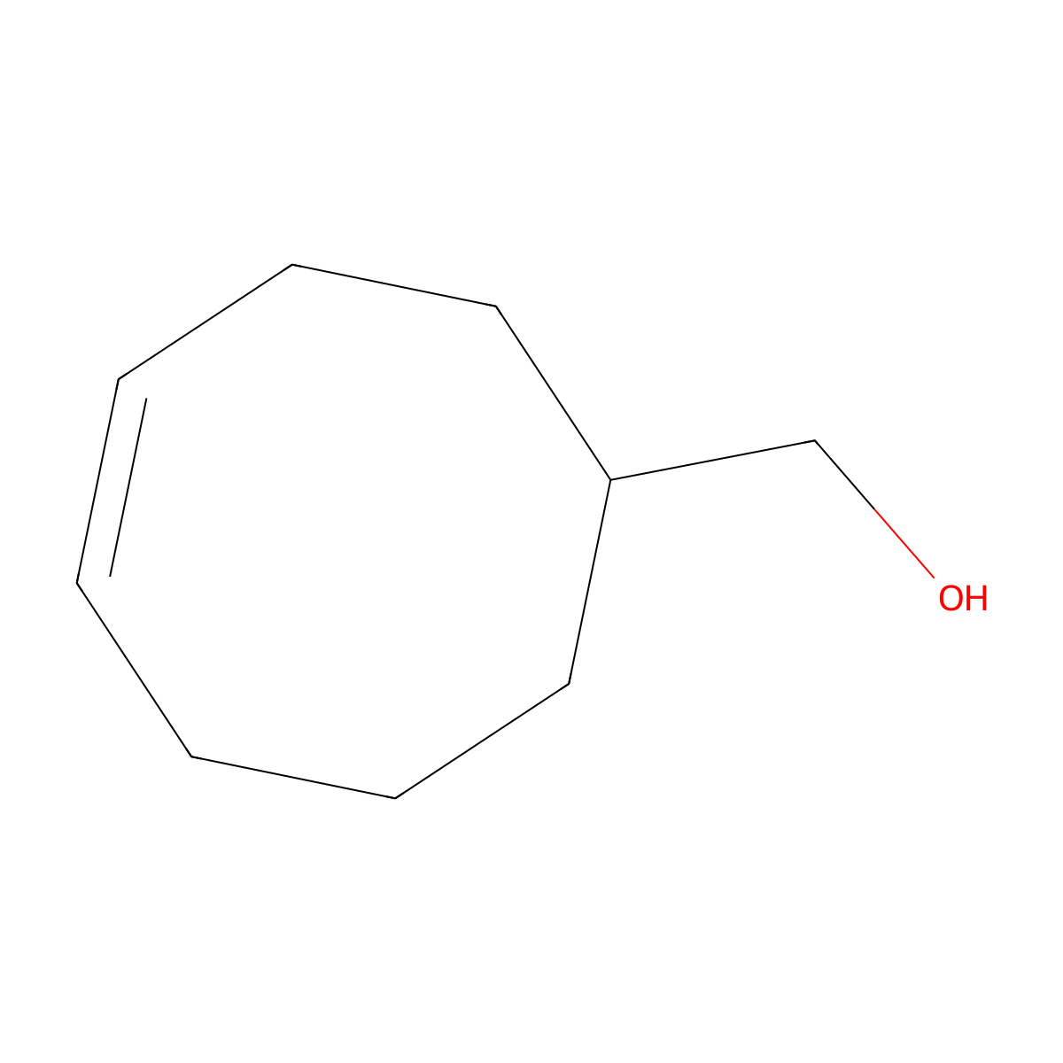 Cyclooct-4-en-1-ylmethanol molecular structure, CAS 13366-81-9