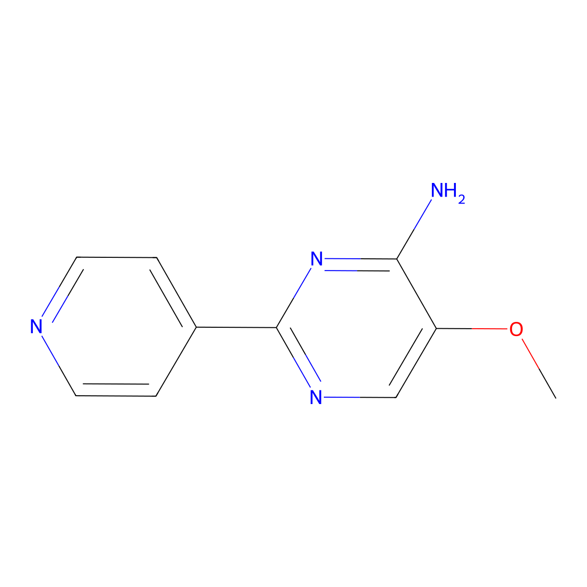 4-Pyrimidinamine, 5-methoxy-2-(4-pyridinyl)- molecular structure, CAS 133661-39-9