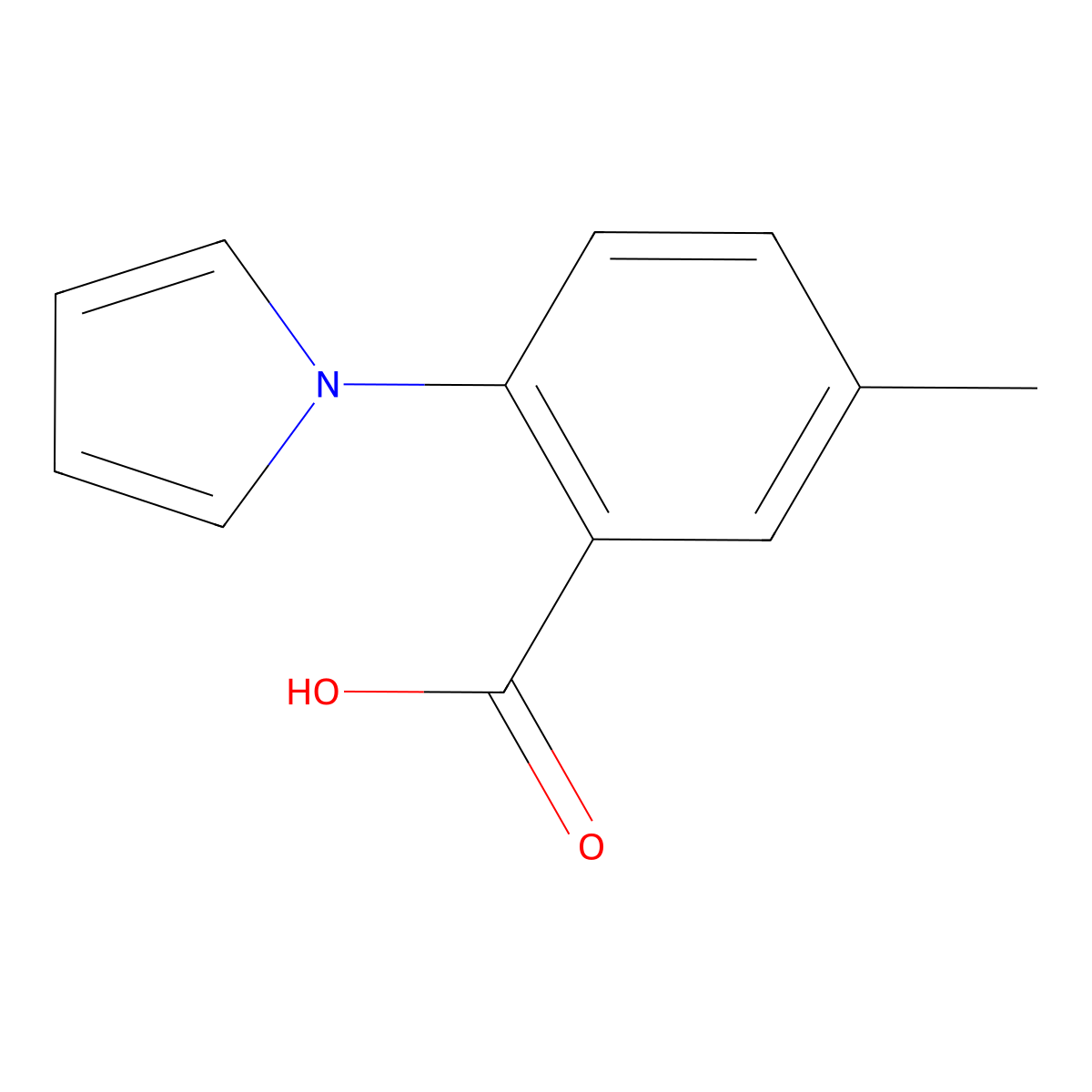 5-methyl-2-(1H-pyrrol-1-yl)benzoic acid molecular structure, CAS 133662-26-7