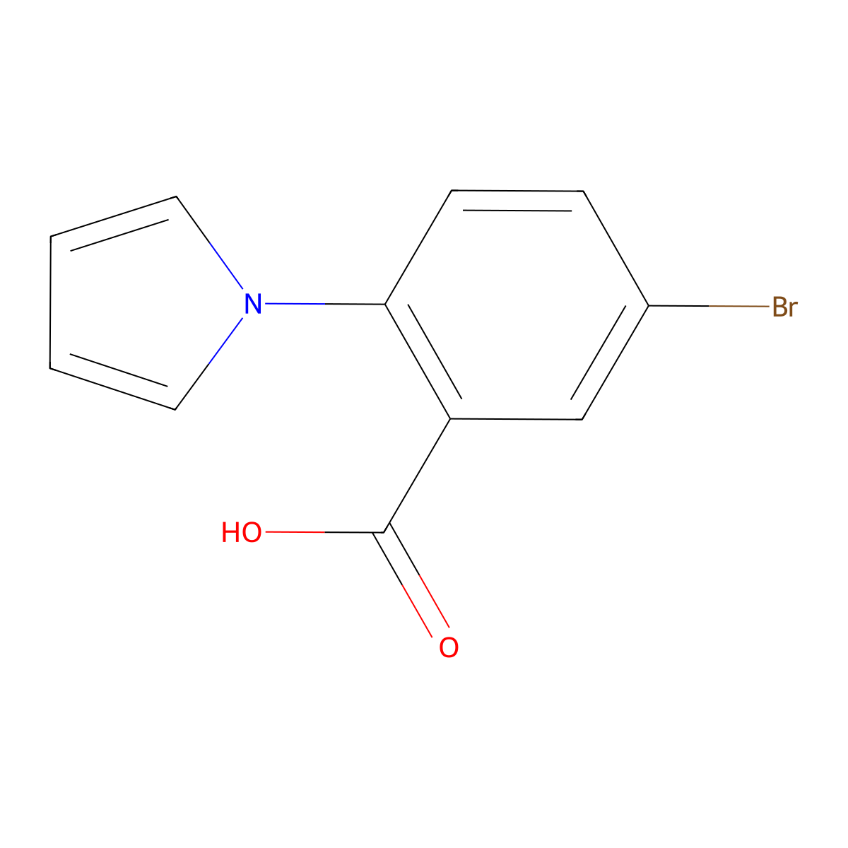 5-bromo-2-(1H-pyrrol-1-yl)benzoic acid molecular structure, CAS 133662-27-8