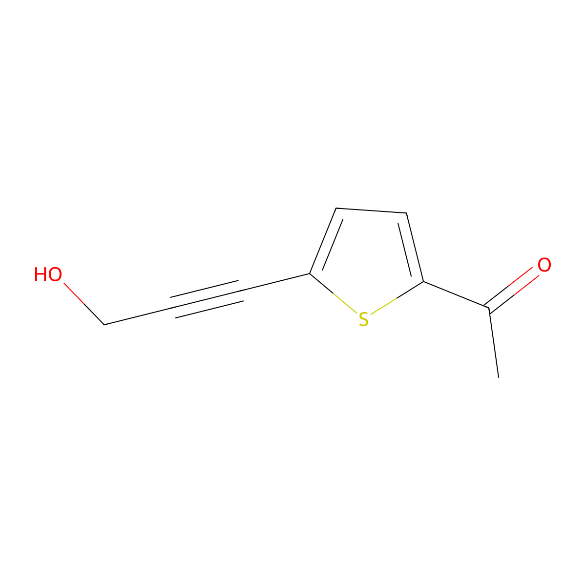 1-[5-(3-Hydroxyprop-1-ynyl)-2-thienyl]ethan-1-one molecular structure, CAS 133665-85-7