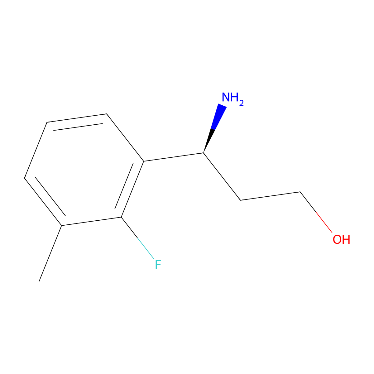 (3S)-3-Amino-3-(2-fluoro-3-methylphenyl)propan-1-OL molecular structure, CAS 1336651-70-7