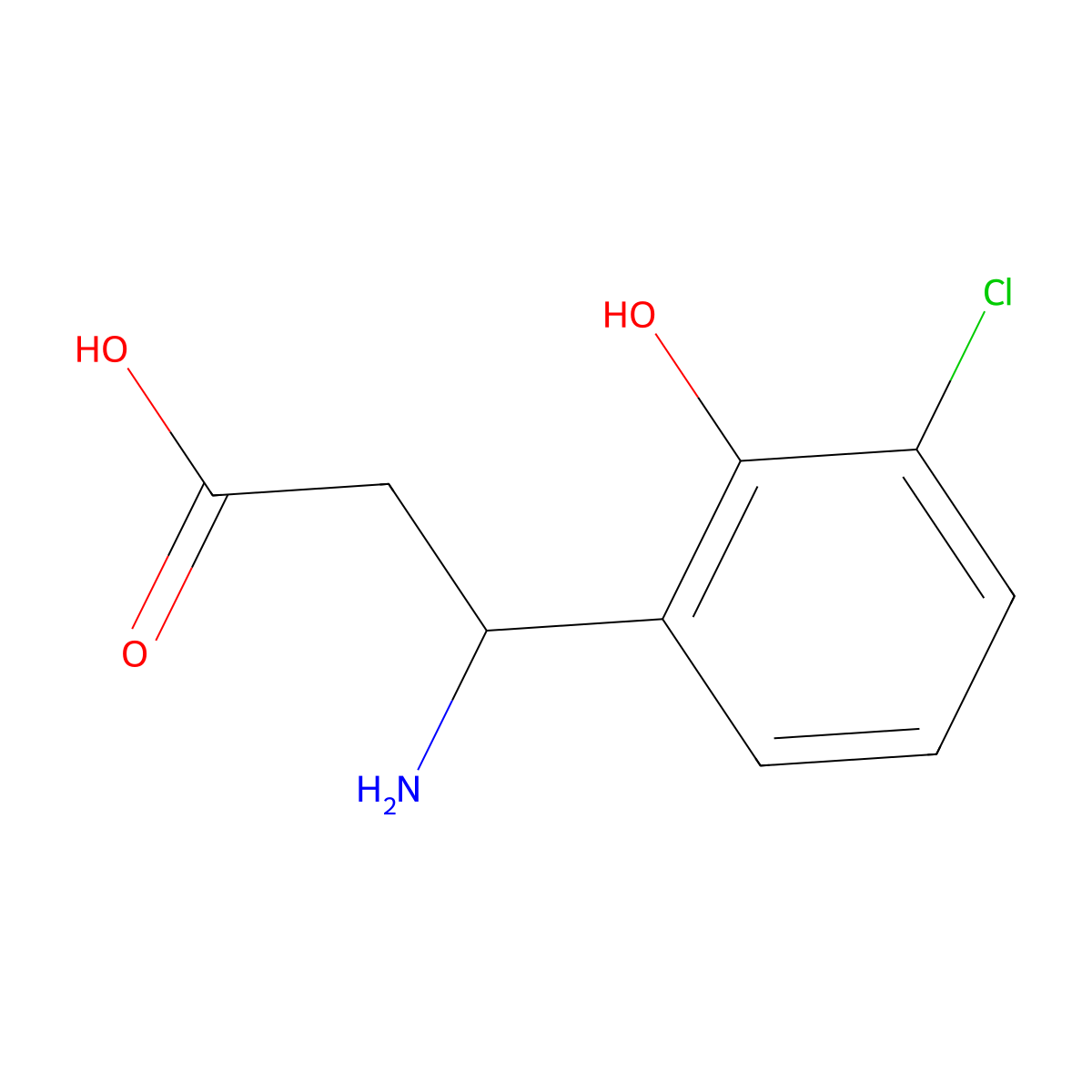 (3S)-3-Amino-3-(3-chloro-2-hydroxyphenyl)propanoic acid molecular structure, CAS 1336661-36-9