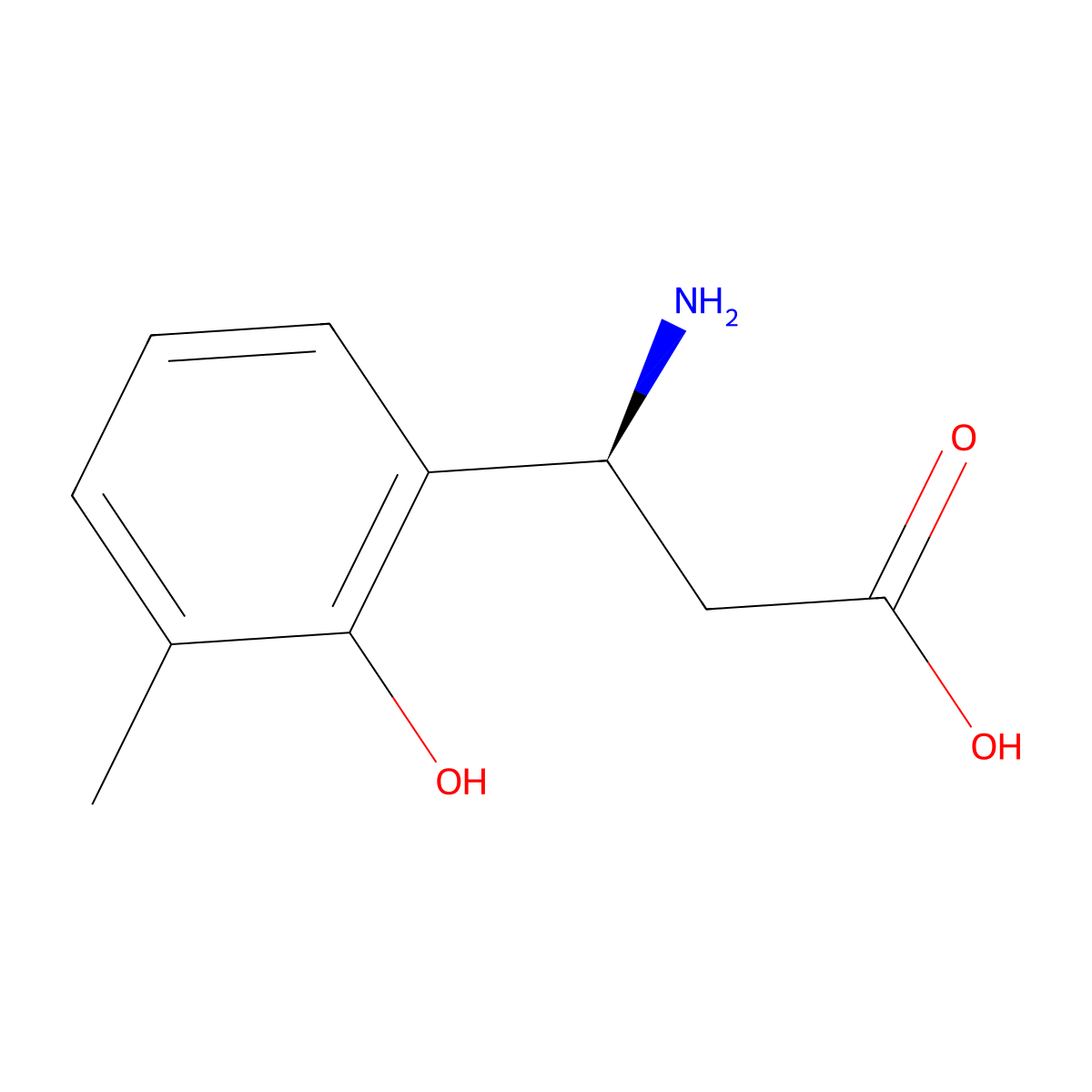 (3S)-3-Amino-3-(2-hydroxy-3-methylphenyl)propanoic acid molecular structure, CAS 1336664-27-7