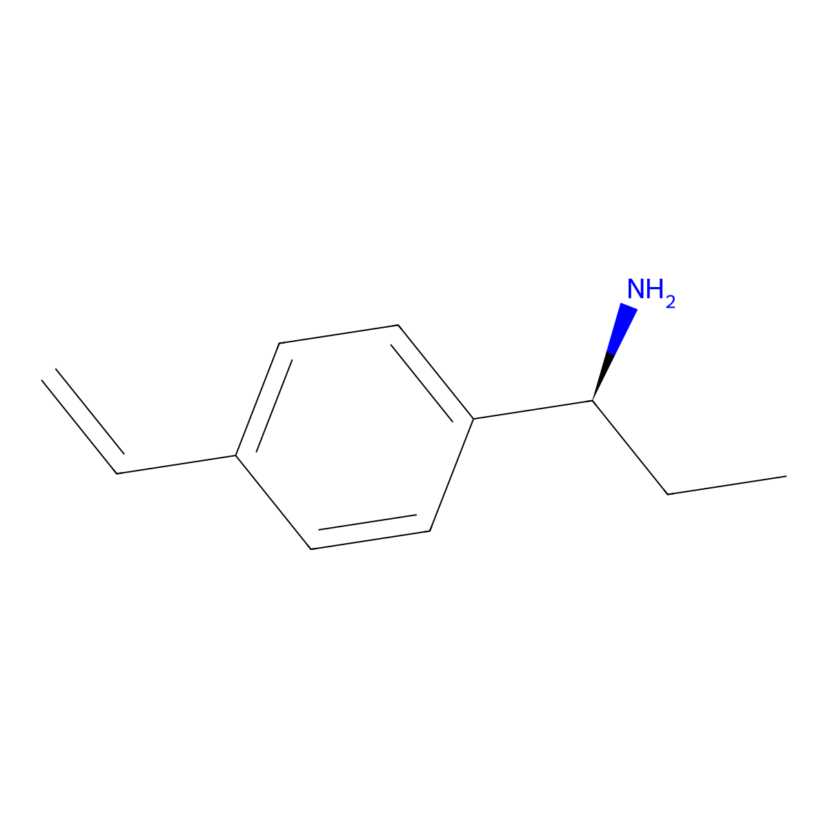 (S)-1-(4-Vinylphenyl)propan-1-amine molecular structure, CAS 1336665-55-4