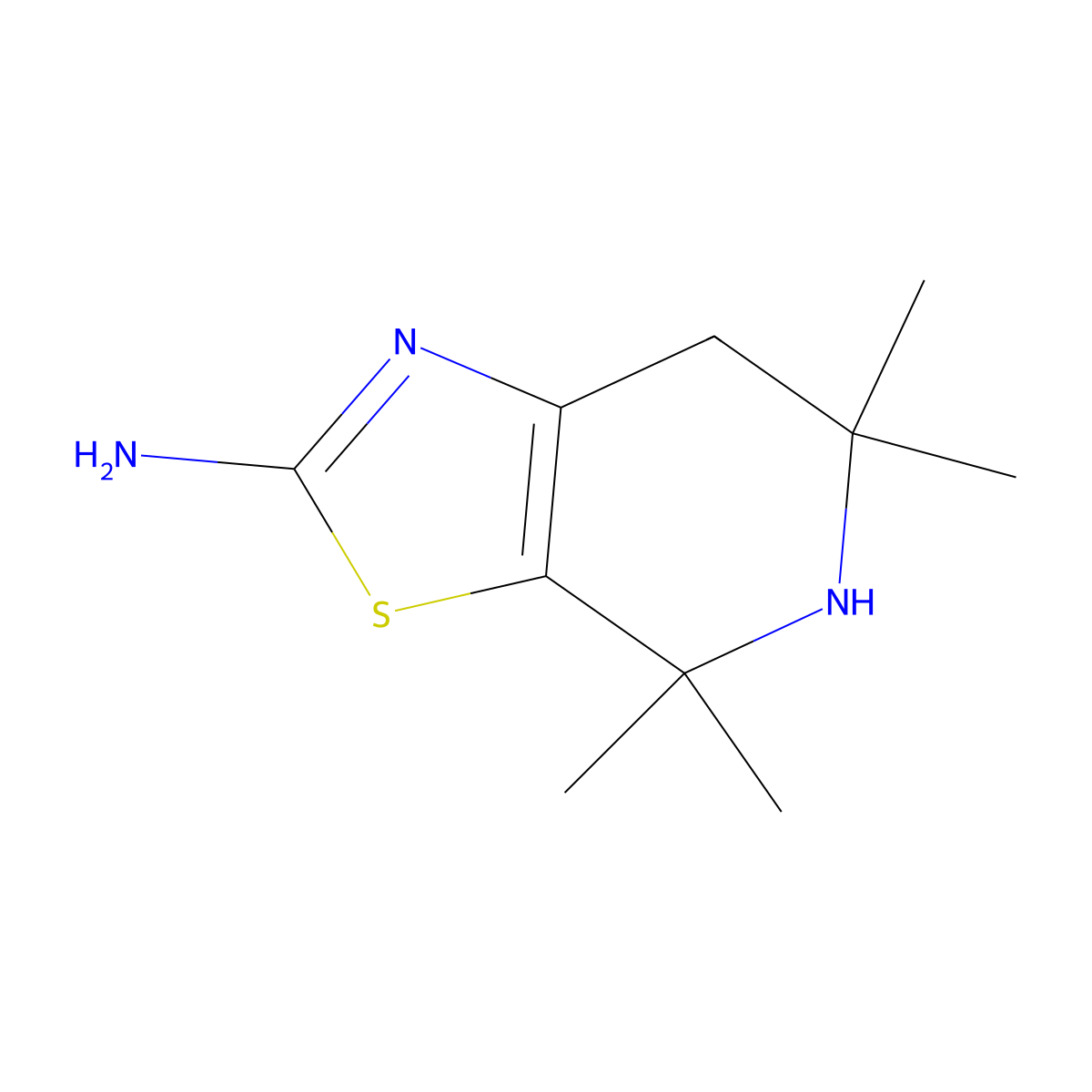 4,4,6,6-Tetramethyl-4,5,6,7-tetrahydro[1,3]thiazolo[5,4-c]pyridin-2-amine molecular structure, CAS 133667-41-1